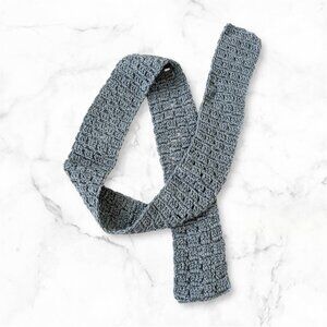 Crochet Simple Rectangle Gray Scarf Acrylic Yarn, Brand New Handmade
